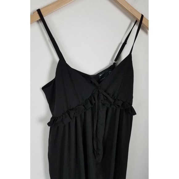 ASOS Design Maternity Women's Sz. 4 Black Adjustable Strap Wide Leg Jumpsuit - Picture 3 of 10